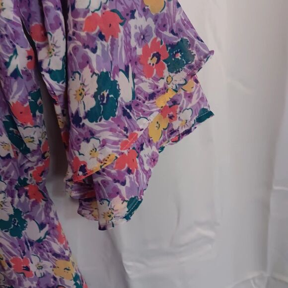 Skies Are Blue Women's M Floral Midi Dress V-neckline, dress flows, party dress - Picture 10 of 13